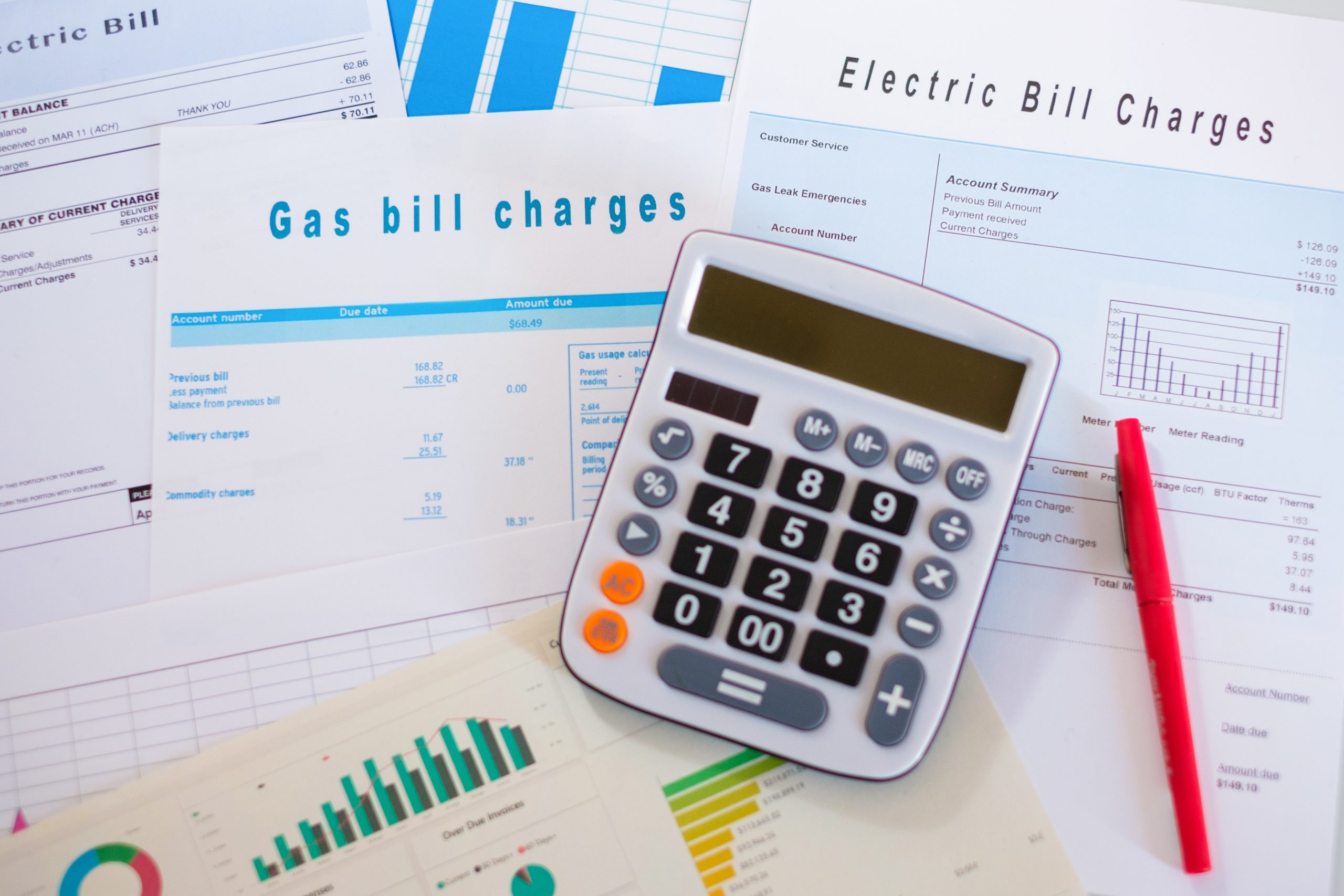 an image of a calculator on energy bills to denote a story about energy affordability