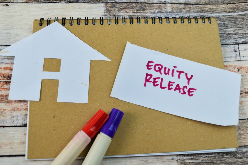 a piece of paper saying 'equity release' to denote a story about equity release lending
