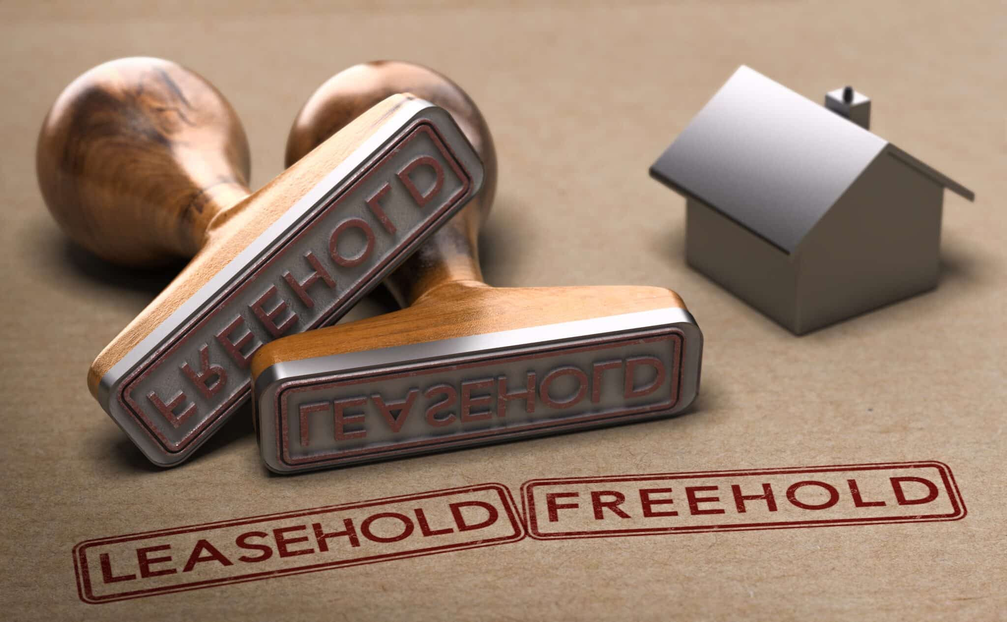 stamps that say leasehold and freehold to denote the reform act